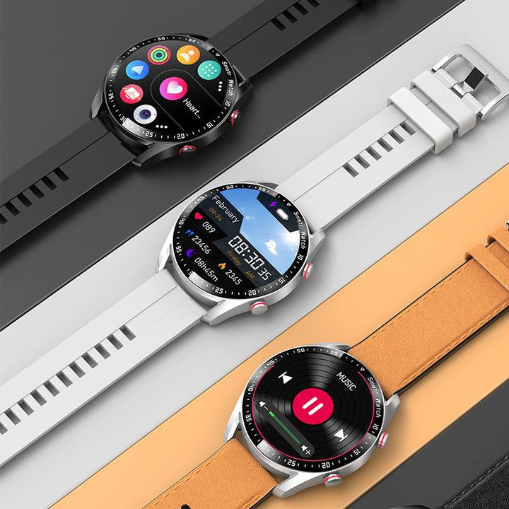 Smartwatch met 1,45-inch display, bloedsuiker- en hartmonitoring; ideaal voor gezondheidsbewuste gebruikers.
