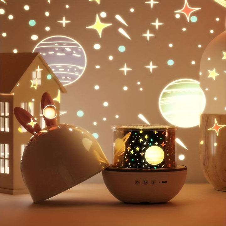Rustgevende sterrenprojector nachtlamp, droomlicht voor kalme slaap in kinderkamer.
