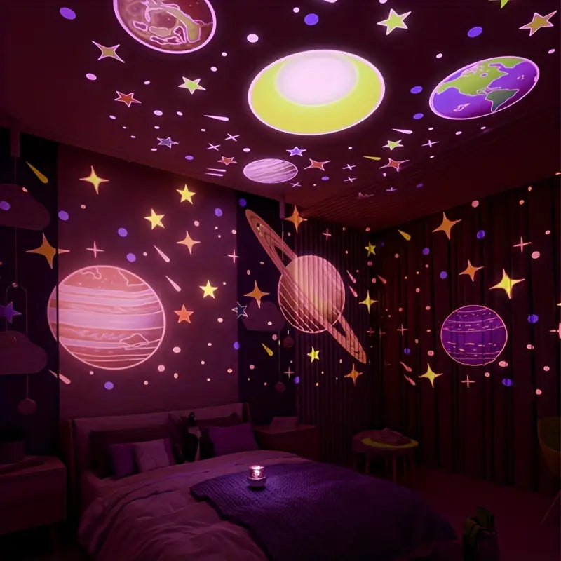 Slaaphulp nachtlamp babykamer, projecteert sterren & manen, ideaal droomlicht.