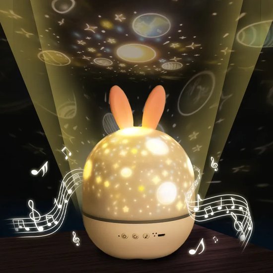 Nachtlampje met sterren en maantjes projectie, slaaphulp & sfeerverlichting baby's.