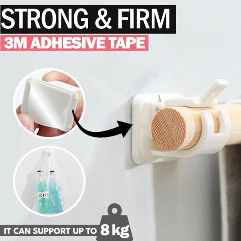 Nagelvrije, flexibele gordijnroedehouders aan de muur, verstelbaar, transparant, tot 8 KG draagvermogen, zonder boren