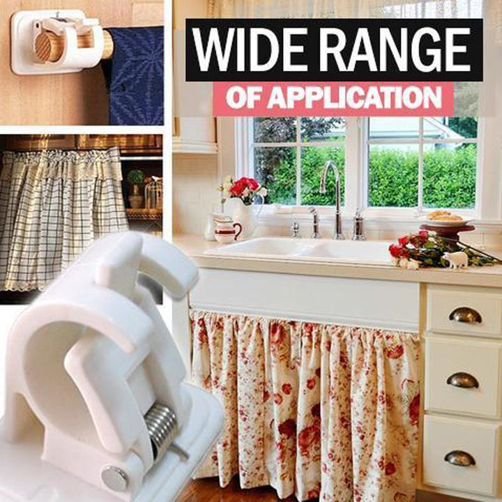 Nagelvrije, flexibele gordijnroedehouders aan de muur, verstelbaar, transparant, tot 8 KG draagvermogen, zonder boren