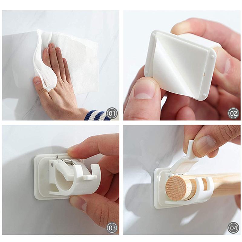 Nagelvrije, flexibele gordijnroedehouders aan de muur, verstelbaar, transparant, tot 8 KG draagvermogen, zonder boren