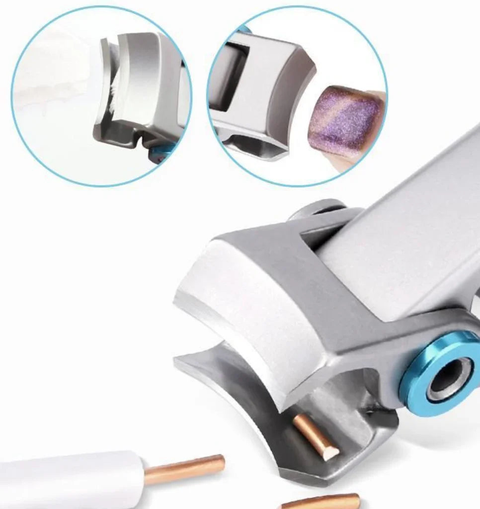 Roestvrijstalen nagelknipper, ergonomisch, gebogen mes, ideaal voor dikke nagels, nauwkeurig en duurzaam.