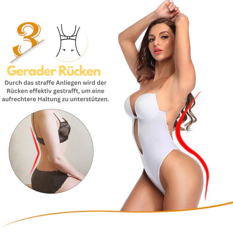 Dames rugvrije shapewear beha in zwart, ideaal voor diepe halslijnen, benadrukt rondingen, hoog comfort.