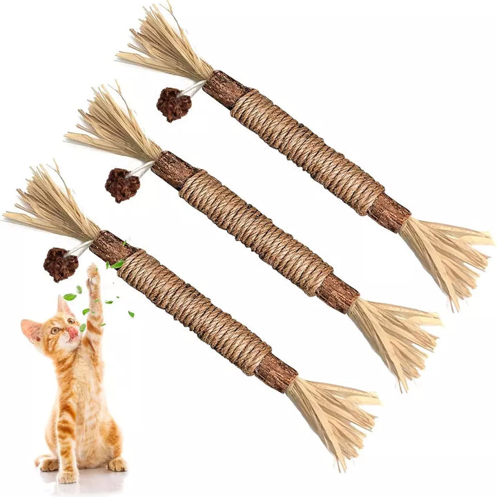 Natuurlijke Tandreinigingssticks voor Katten: Groene, langwerpige sticks voor gebitsverzorging, verminderen tandplak en verbeteren mondhygiëne