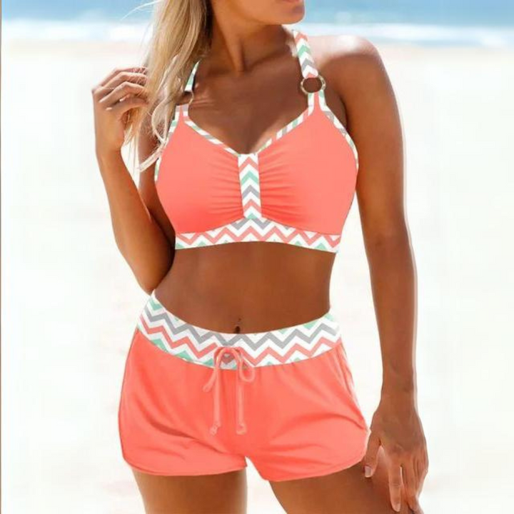 Dames nautische zwemset, stijlvolle en comfortabele zomerkleding. Perfecte bikini voor strand of zwembadplezier.