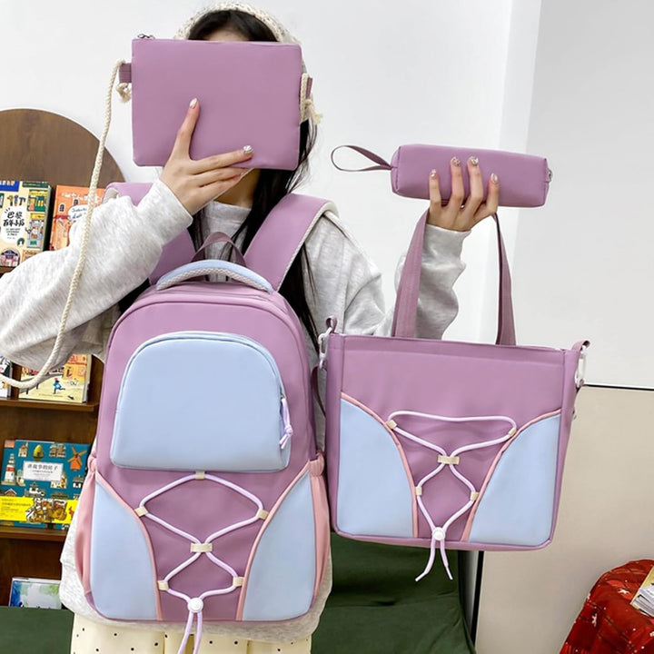 Complete en betaalbare Nivora schooltas set: rugzak, etui en extra tas, essentieel voor elke student.