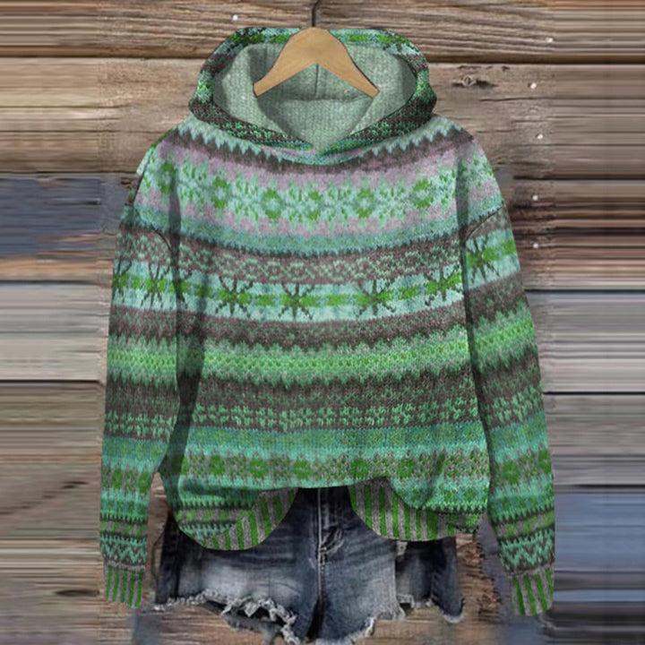 Noorse dameshoodie, warm, traditioneel design, comfortabel. Perfect voor de winter, Scandinavische stijl.