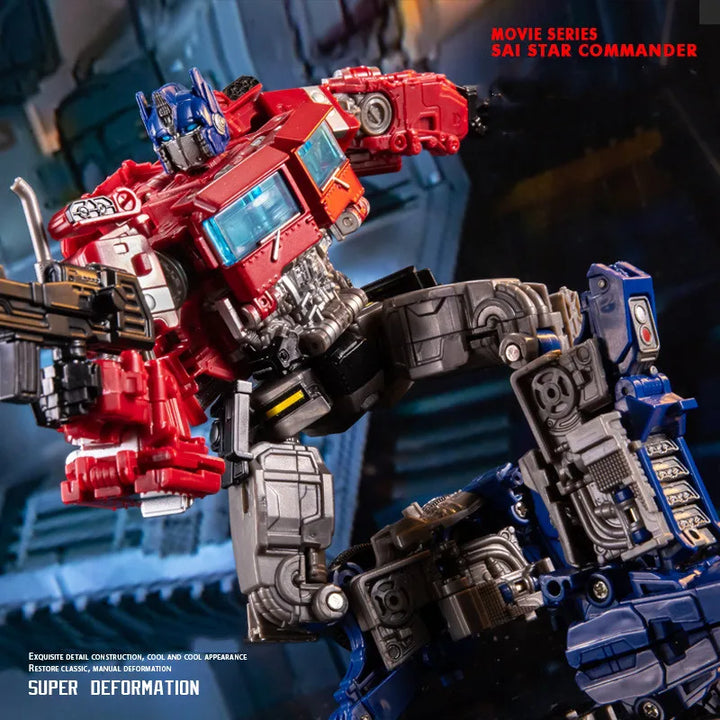 Optimus Prime actiefiguur, 18 cm, transformeert in robotvoertuig, gedetailleerd ontwerp, verzamelobject voor Transformers-fans.