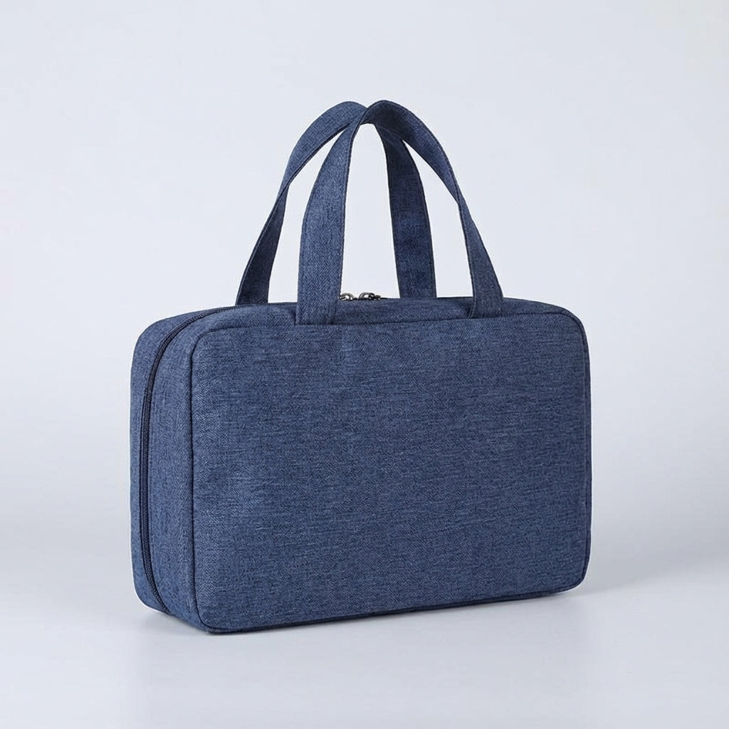 Ruime opvouwbare toilettas met rits en haak, georganiseerd reizen met al je persoonlijke accessoires.