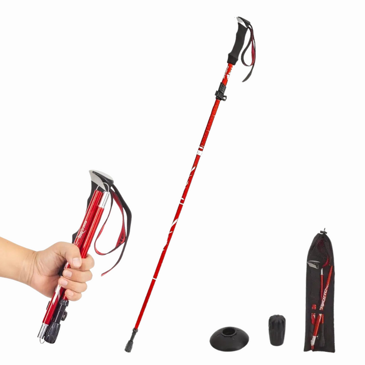 Opvouwbare, verstelbare TrekPro wandelstok voor outdoor avonturen. Ideaal voor wandelen en trekking.