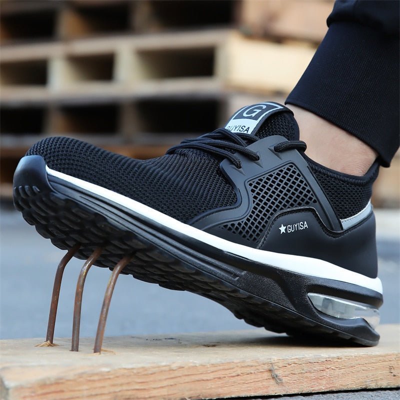 Orthopedische dames werkschoenen met stalen neus, duurzaam ontwerp, antislipzool en gewatteerde binnenzool.
