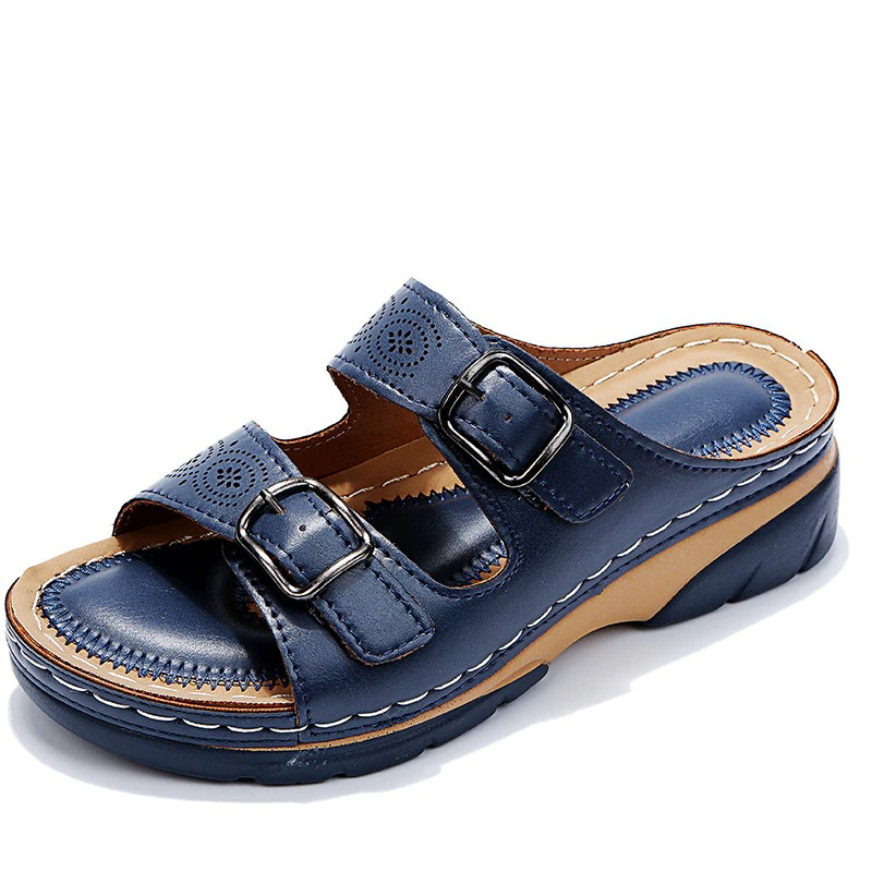 Orthopedische sandalen voor dames in beige met ergonomisch design en gelzool voor optimale comfort en ondersteuning.