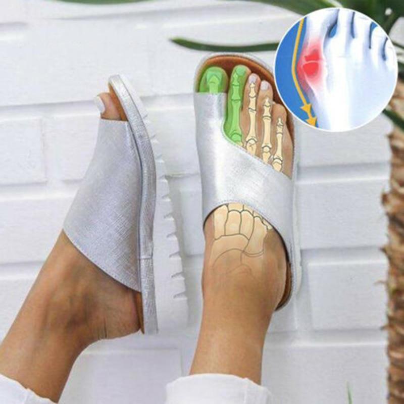 Orthopedische damessandalen in geel, comfortabel met Hallux Valgus functie, stijlvol en modieus voor optimaal comfort.