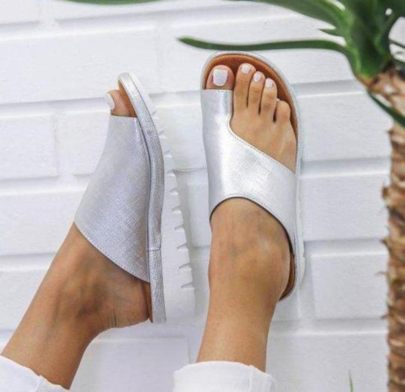 Orthopedische damessandalen in geel, comfortabel met Hallux Valgus functie, stijlvol en modieus voor optimaal comfort.