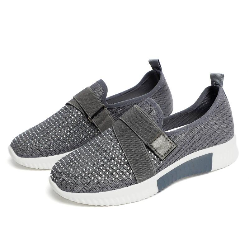Dames orthopedische sneakers met glitterdetails, ademend, comfortabel, modieus, ideaal voor sport en vrije tijd.