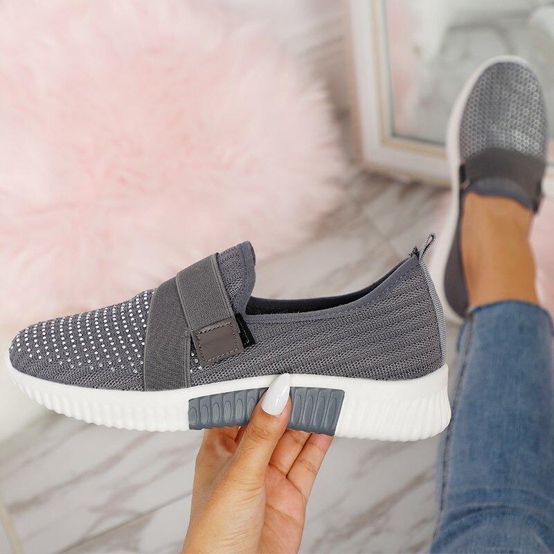 Dames orthopedische sneakers met glitterdetails, ademend, comfortabel, modieus, ideaal voor sport en vrije tijd.