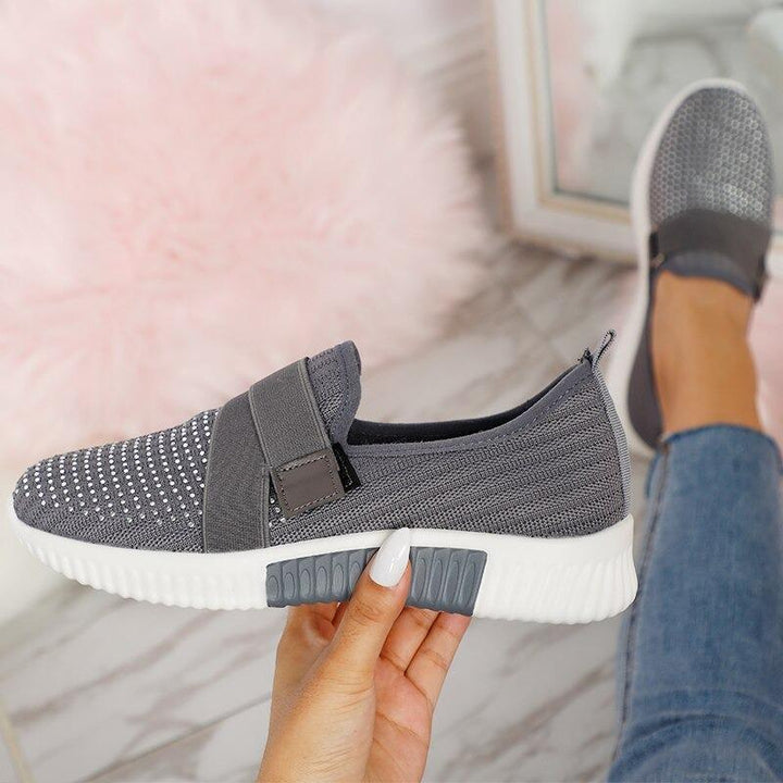 Dames orthopedische sneakers met glitterdetails, ademend, comfortabel, modieus, ideaal voor sport en vrije tijd.