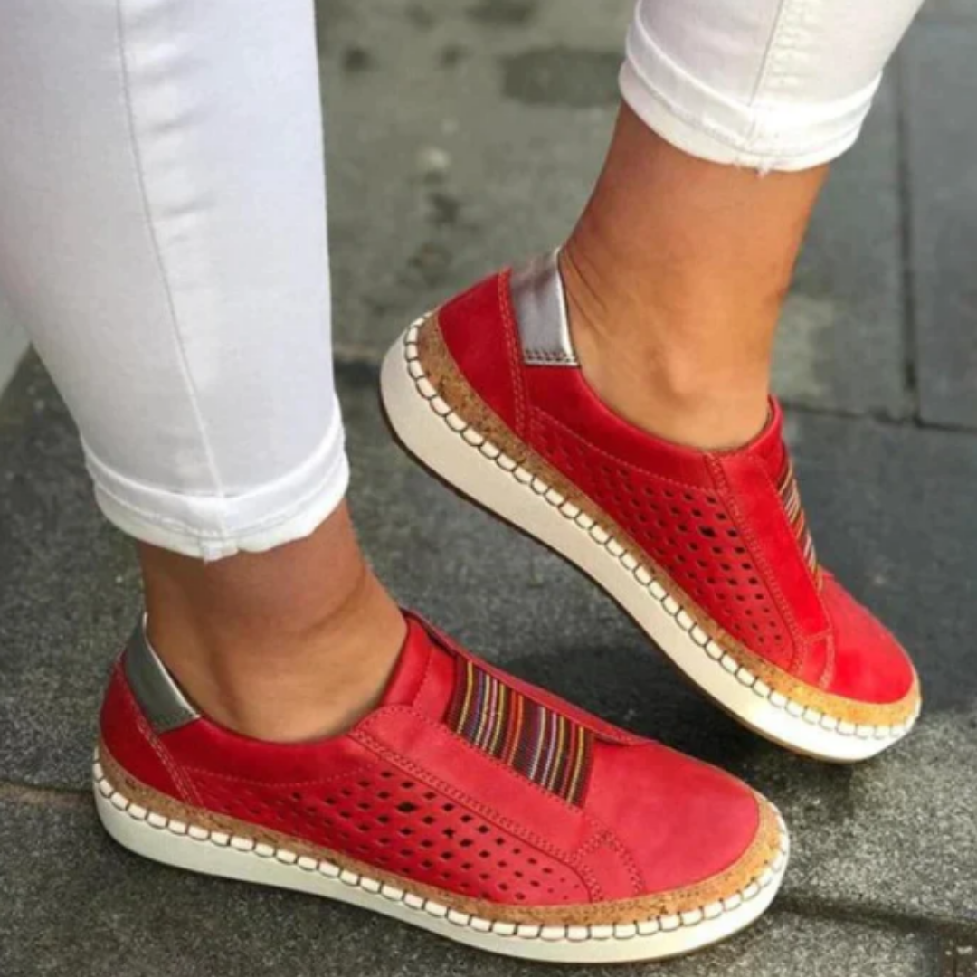 Orthopedische damesschoenen met ergonomisch design, zonder veters, blauw, flexibele zool, ademend materiaal.