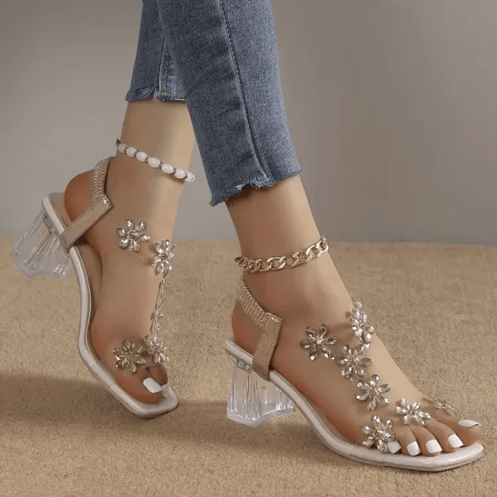 Comfortabele high heels sandalen voor dames met brede zool en demping