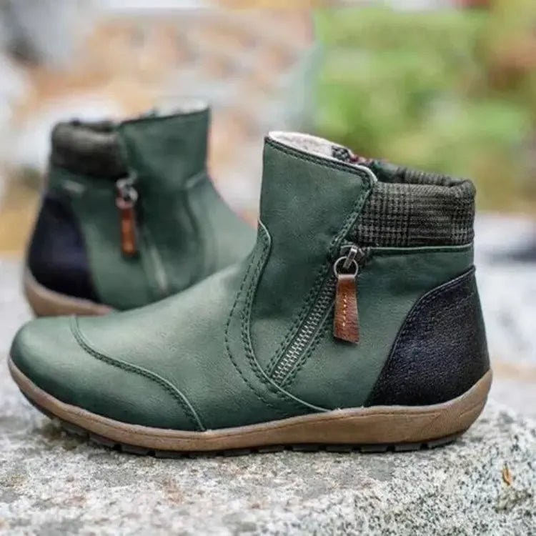 Orthopedische, waterdichte dameslaarzen, bruin, met antislipzool en elegant design voor comfort en stijl
