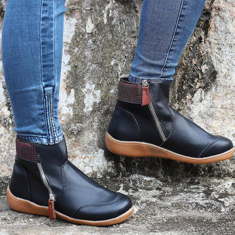 Orthopedische, waterdichte dameslaarzen, bruin, met antislipzool en elegant design voor comfort en stijl
