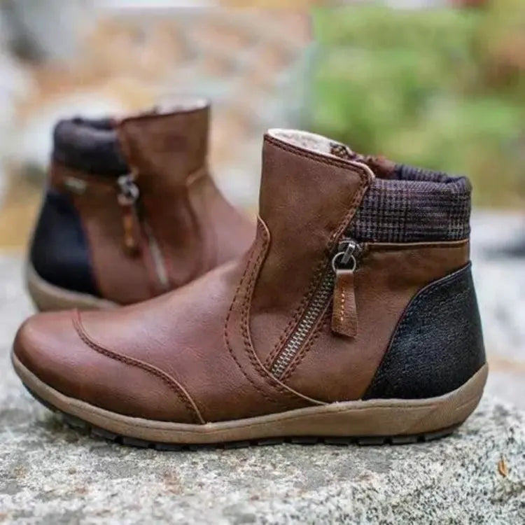 Orthopedische, waterdichte dameslaarzen, bruin, met antislipzool en elegant design voor comfort en stijl