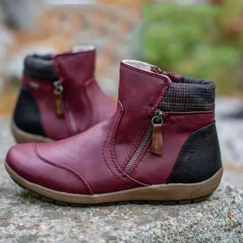 Orthopedische, waterdichte dameslaarzen, bruin, met antislipzool en elegant design voor comfort en stijl