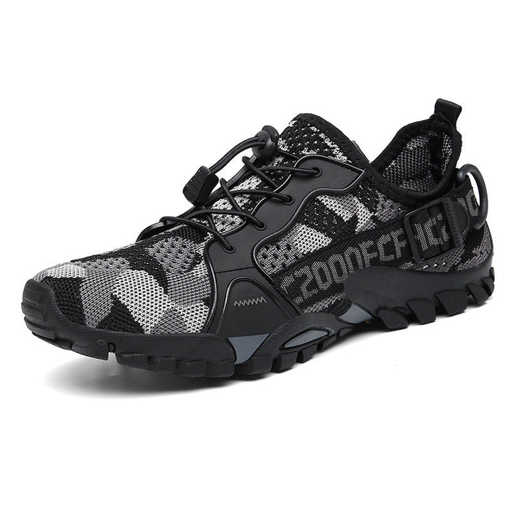 Orthopedische wandelschoen voor dames in camouflage, met gedempte binnenzool, antislip zool, ademend, zijaanzicht