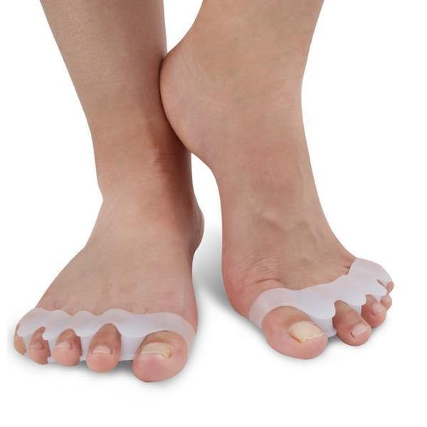 Orthopedische teen corrector: Huidskleurig, flexibel ontwerp, voor comfort en verlichting bij hallux valgus en hamertenen.