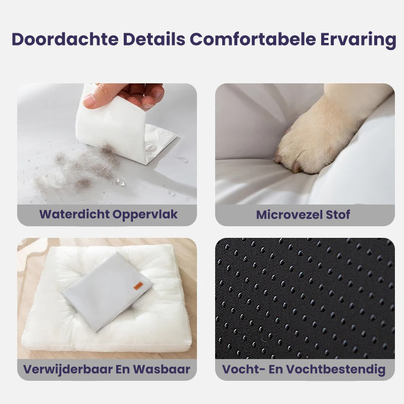 Orthopedisch waterdicht hondenkussen in lichtgrijs met traagschuim, comfortabel en ondersteunend voor gewrichten