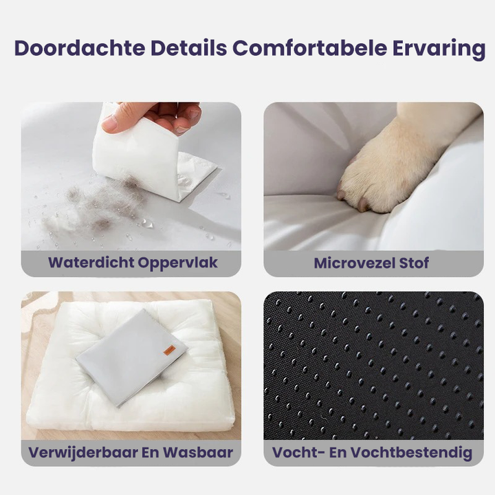 Orthopedisch waterdicht hondenkussen in lichtgrijs met traagschuim, comfortabel en ondersteunend voor gewrichten