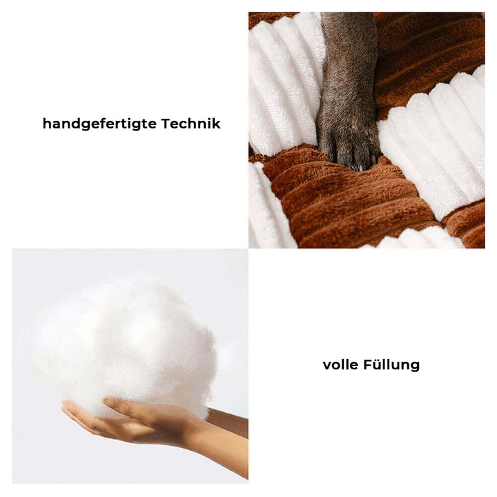 Orthopedische XXL hondenbank met dambordpatroon, extra groot en wasbaar, ideaal voor comfort en stijl in bruin.