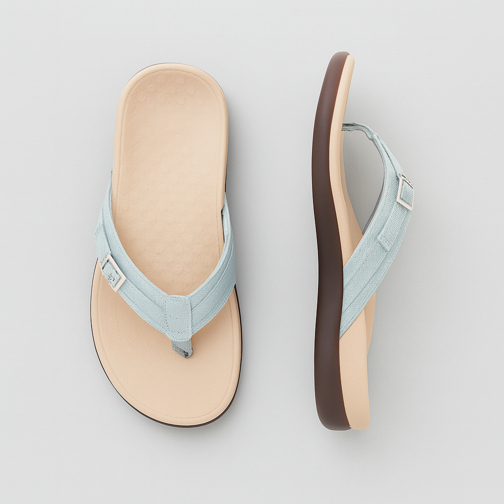 Comfortabele slip-on dames slippers met orthopedische voetondersteuning, ideaal voor casual zomerse dagen.