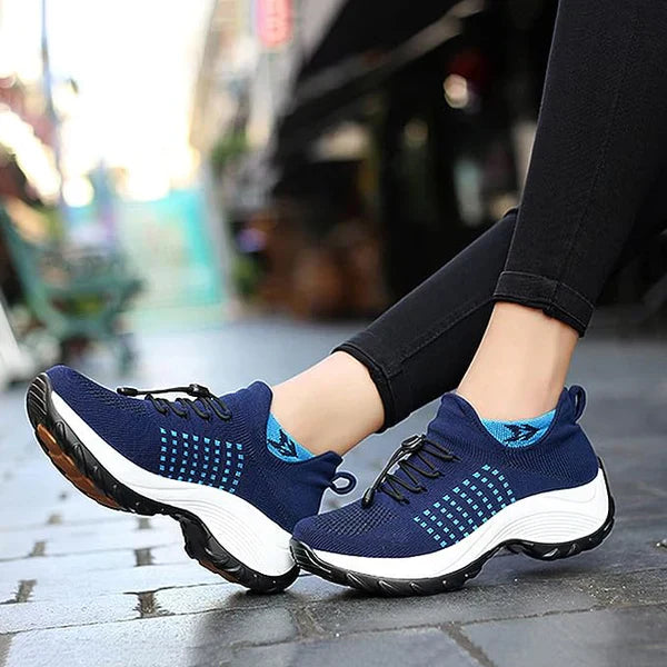 Orthopedische schoenen voor fasciitis plantaris, elegant damesschoeisel; stijlvol ontwerp in grijs, biedt comfort en pijnverlichting