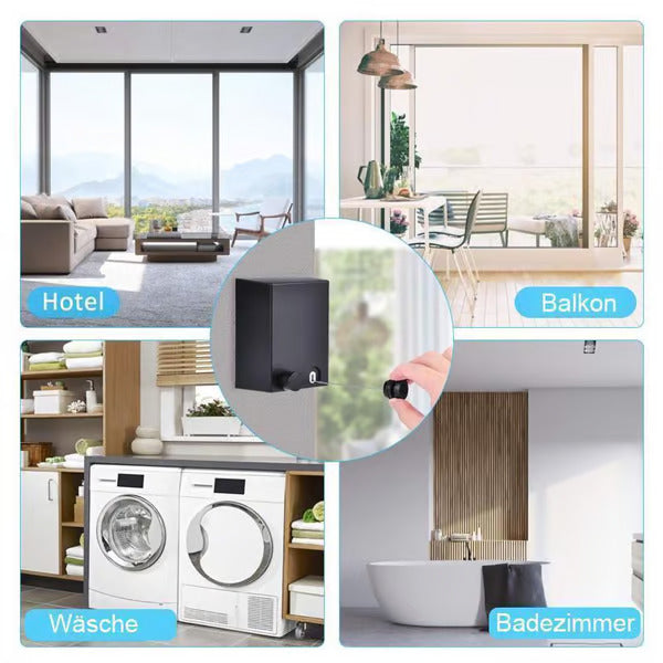 Praktische uitschuifbare waslijn, wandmontage, perfect voor binnen en buiten, eenvoudig te installeren.