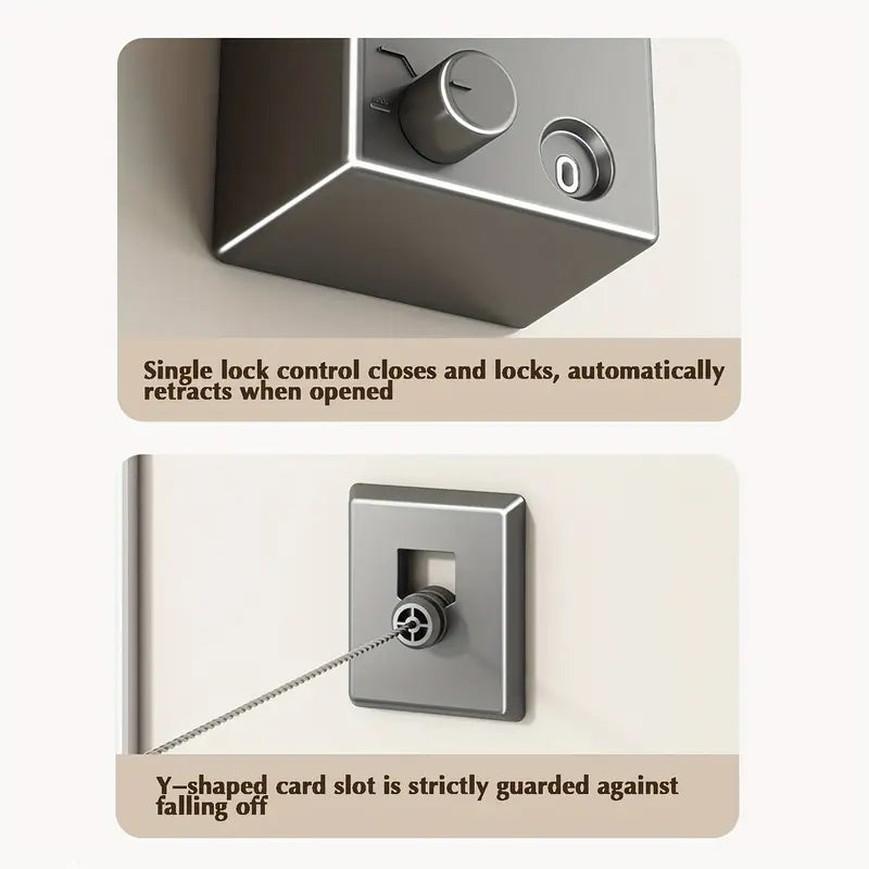 Praktische uitschuifbare waslijn, wandmontage, perfect voor binnen en buiten, eenvoudig te installeren.