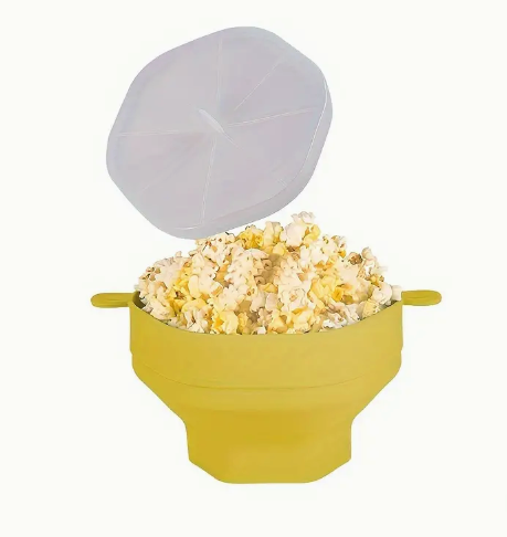 Originele PopDeluxe opvouwbare siliconen magnetron popcorn maker, een handig keukenaccessoire.