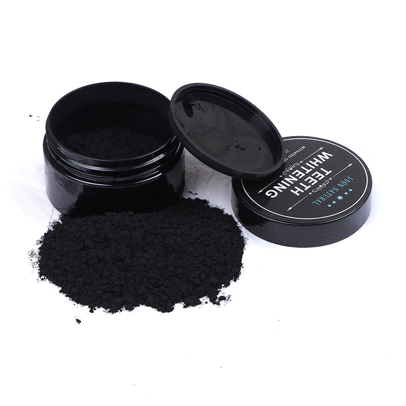 PowerPowder™ natuurlijke tandwitpoeder met houtskool voor wittere tanden. Effectieve mondverzorging thuis.
