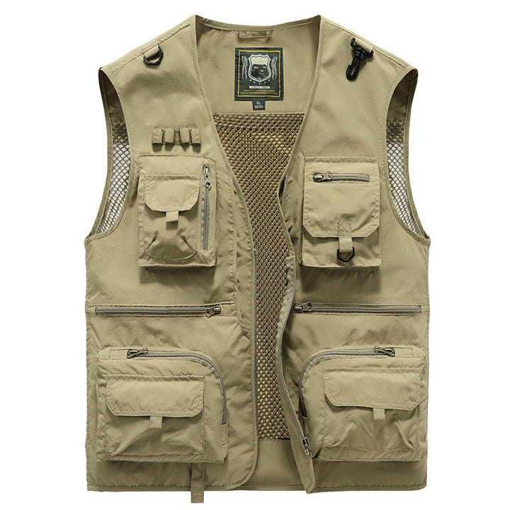 Praktisch zomervest met veel zakken, ademend voor dames, ideaal voor outdooractiviteiten, verkrijgbaar in Khaki.