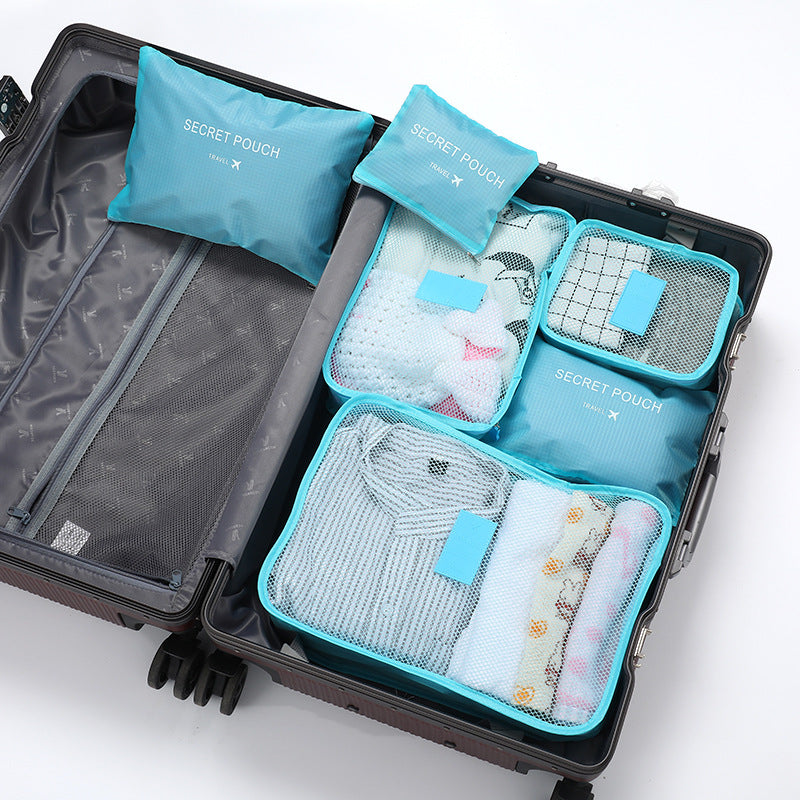 Luxe inpakblokjes set van 6 stuks, perfecte kofferorganizer voor efficiënt en overzichtelijk inpakken.