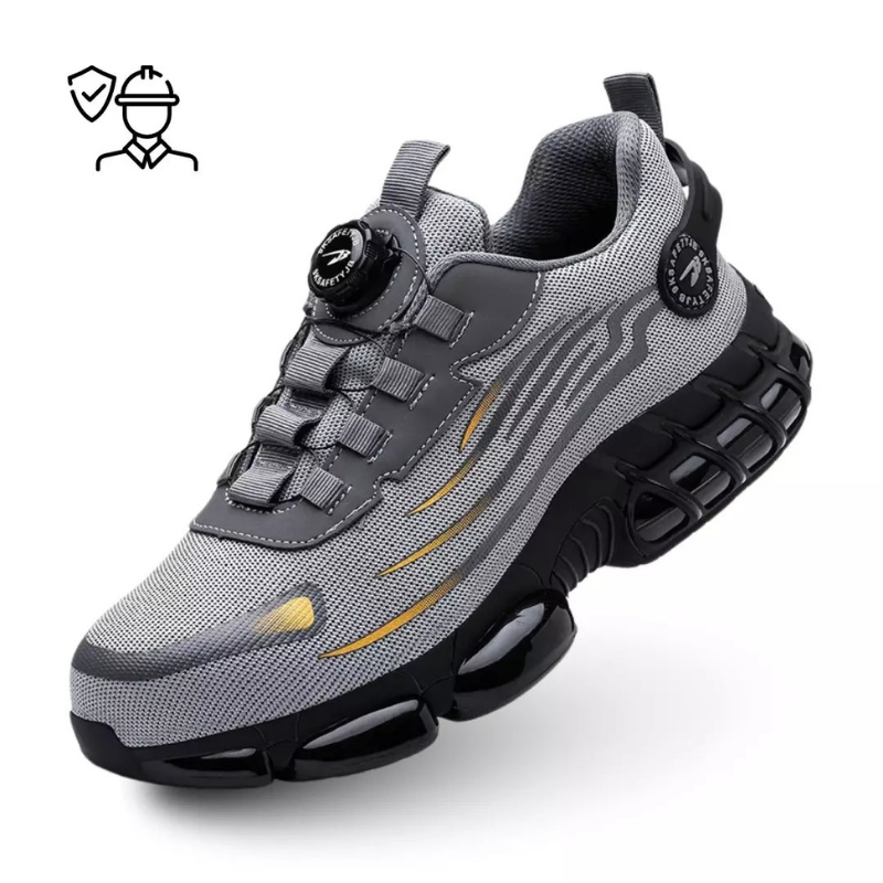 ProGuard werkschoenen in actie op bouwplaats. Biedt optimale bescherming, comfort en duurzaamheid.