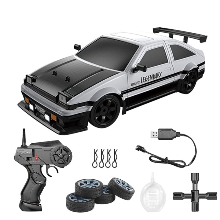 RC Drift Auto met vierwielaandrijving, driftbanden en robuuste constructie ideaal voor high-speed actie op diverse ondergronden.