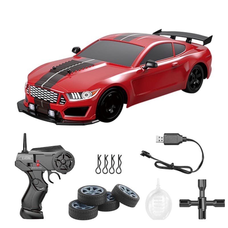 RC Drift Auto met vierwielaandrijving, driftbanden en robuuste constructie ideaal voor high-speed actie op diverse ondergronden.
