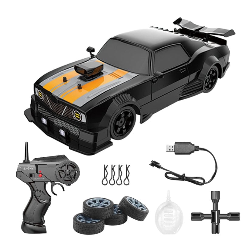 RC Drift Auto met vierwielaandrijving, driftbanden en robuuste constructie ideaal voor high-speed actie op diverse ondergronden.