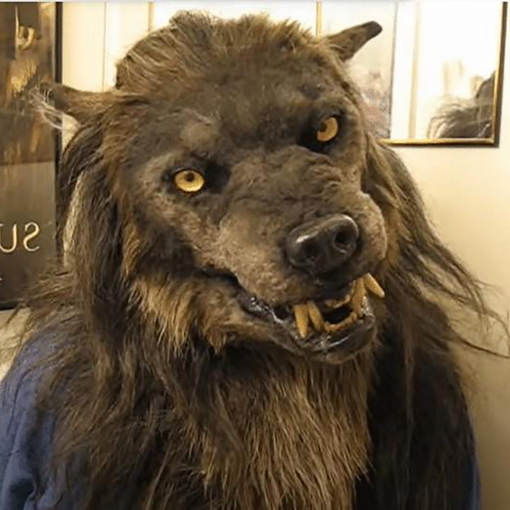 Hoogwaardig weerwolf masker, geschikt voor cosplay en carnaval, met opvallende LED verlichte ogen.