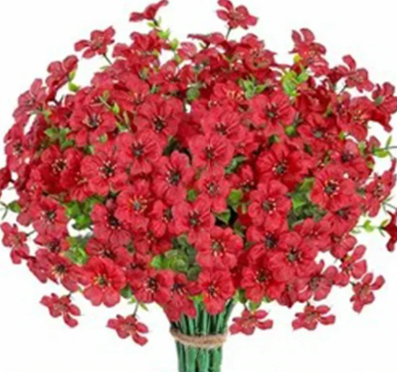 Set realistische kunstbloemen, ideaal als onderhoudsvrije decoratie voor binnen en buiten.
