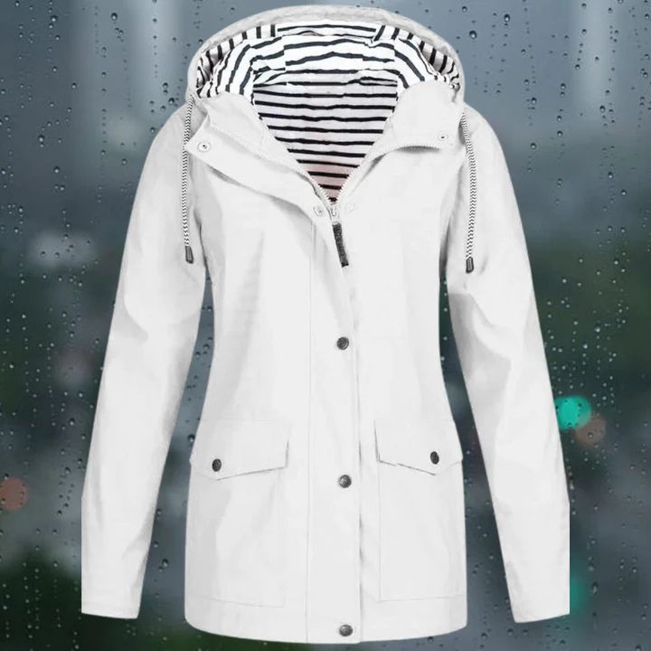 Waterdichte dameswindbreaker, licht, stijlvol design, ademende voering, verstelbare capuchon, ideaal voor outdoor
