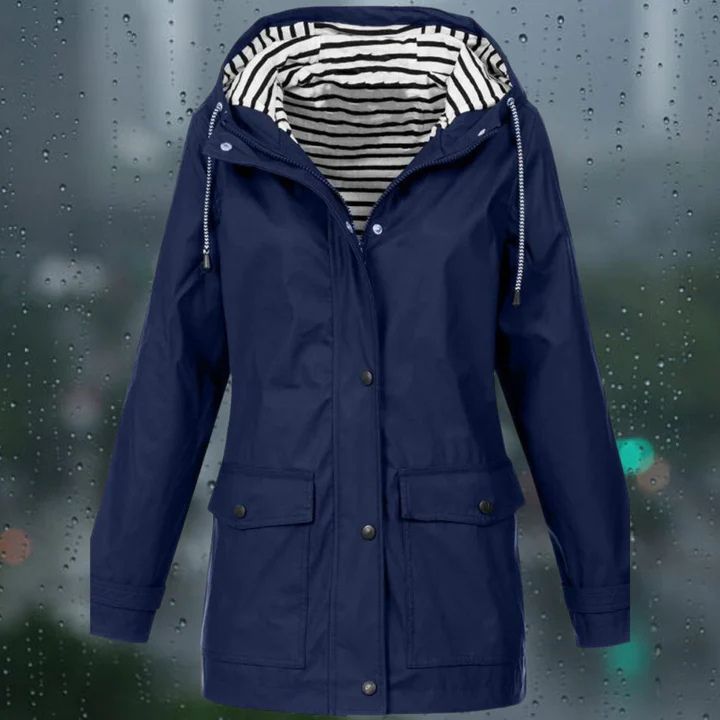 Waterdichte dameswindbreaker, licht, stijlvol design, ademende voering, verstelbare capuchon, ideaal voor outdoor